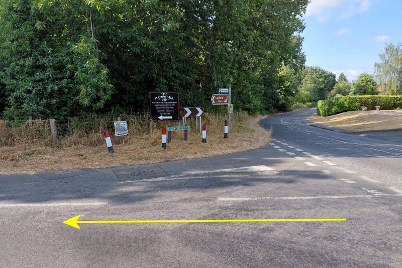Turn left onto Larford Lane and follow it to the end.