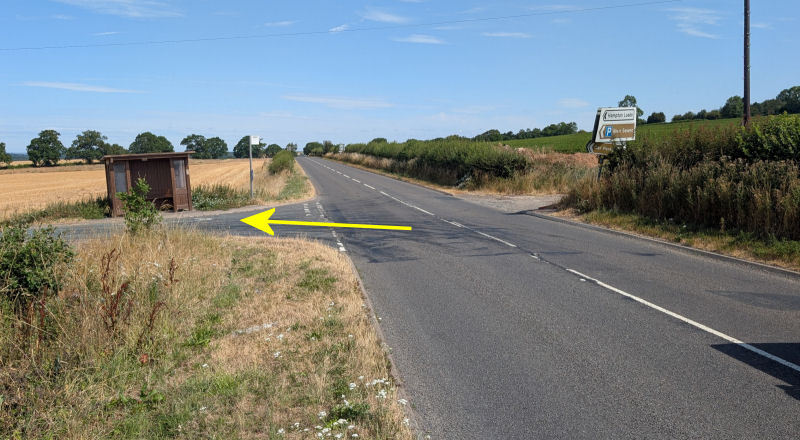 Turn left off the A442 Northbound at the Hampton  Loade sign