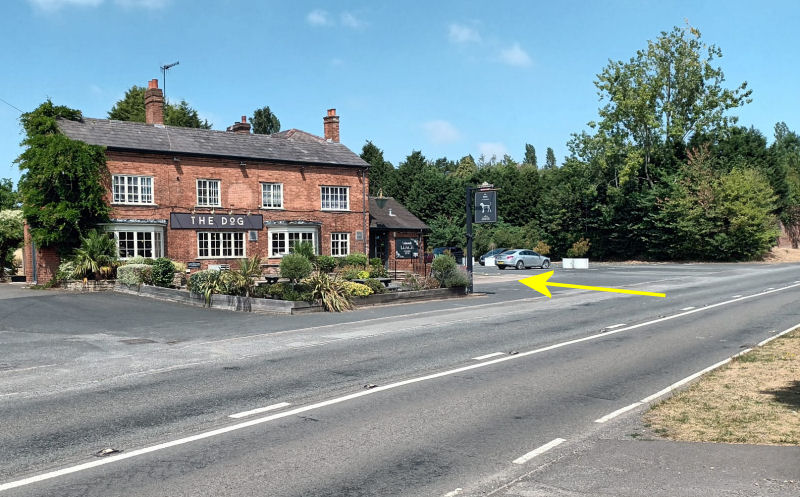 Car park just after the pub on the left when travelling North on the A450