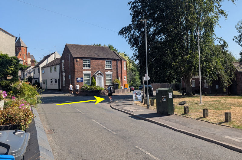 Turn right into Legion Drive from Kinver High Street when approaching from the South