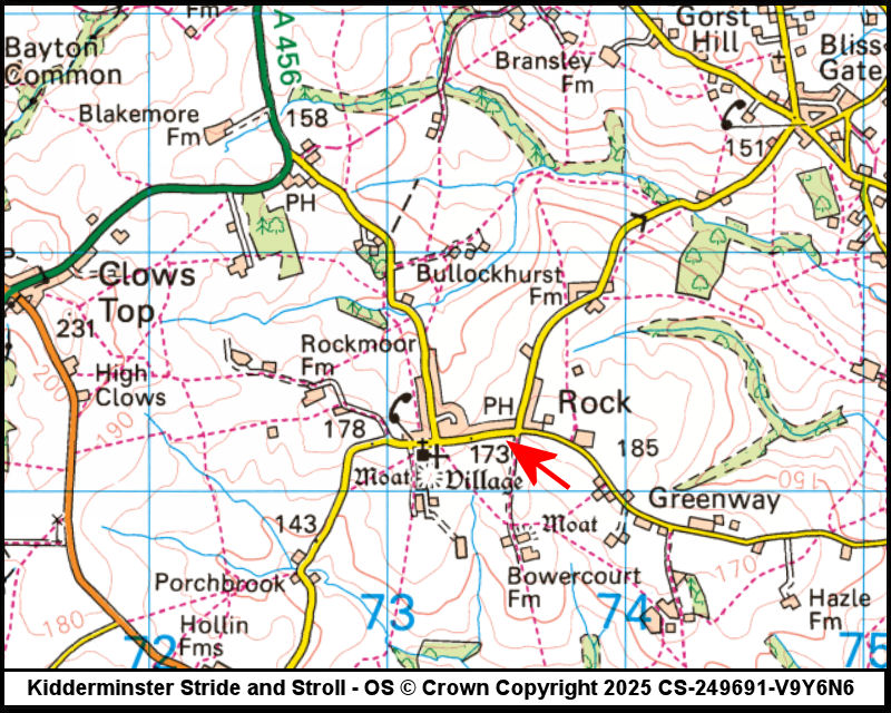 Map showing start location for Rock